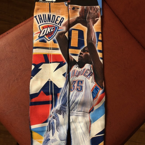 Kevin Durant OKC Thunder NBA Center Court Socks - Picture 1 of 4